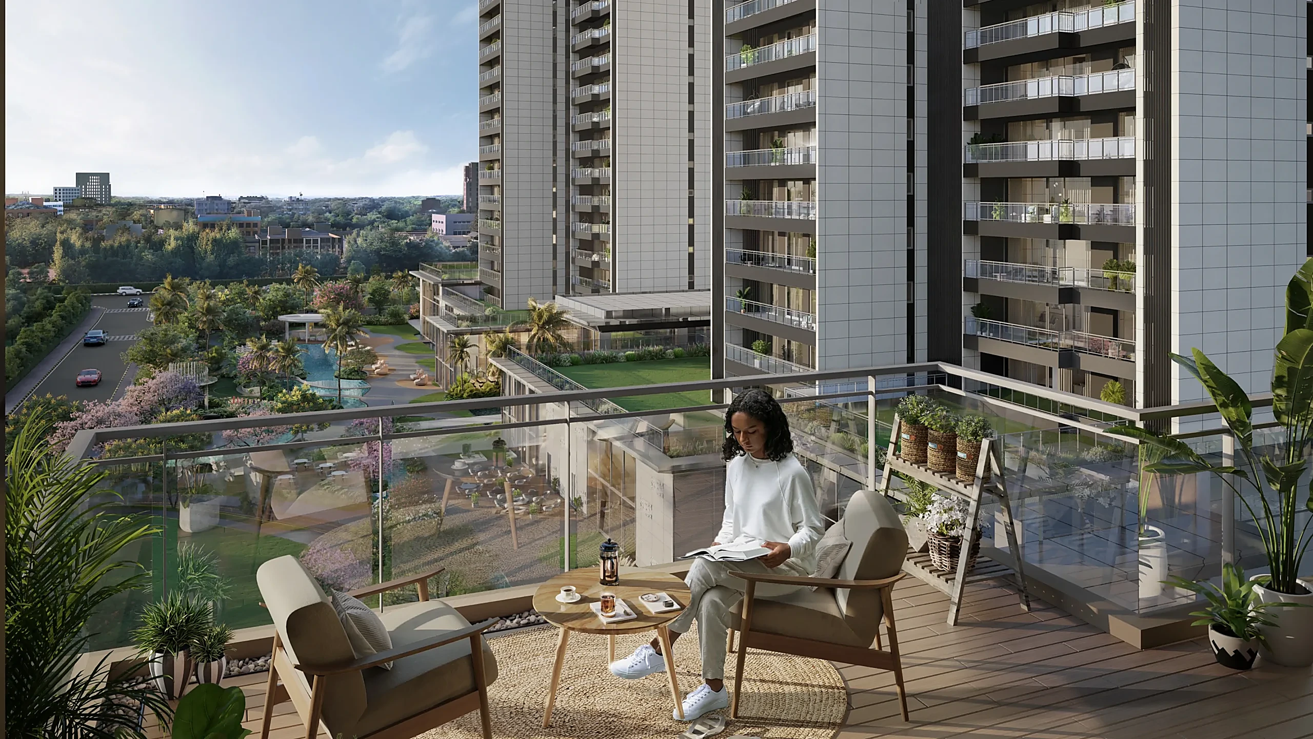 Godrej Miraya landscaped pool deck